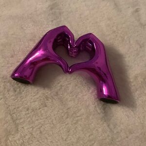 Purple Heart-Shaped Hand Sculpture
